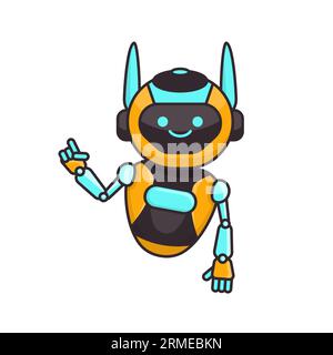 Vektor-Illustration der Roboterfigur. Roboter-Maskottchen-Charakter Stock Vektor