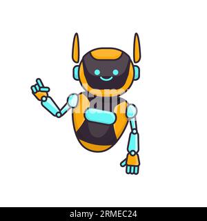 Vektor-Illustration der Roboterfigur. Roboter-Maskottchen-Charakter Stock Vektor