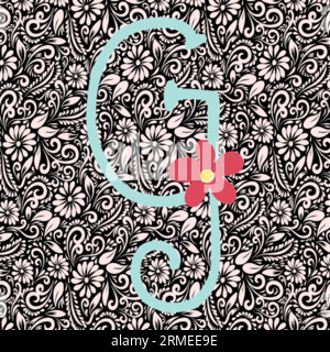 Alphabet Buchstabe G, Alphabet Letter Design, Alphabet Letter Illustration, Letzte Kunst, Buchstabenillustration, Alphabetvektor, Schriftartvektor Stock Vektor