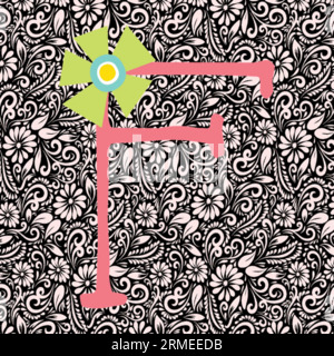 Alphabet Buchstabe F, Alphabet Letter Design, Alphabet Letter Illustration, Letzte Kunst, Buchstabenillustration, Alphabetvektor, Schriftartvektor Stock Vektor