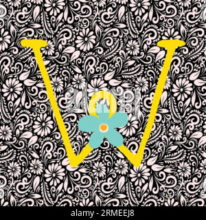 Alphabet Letter W, Alphabet Letter Design, Alphabet Letter Illustration, Letzte Kunst, Buchstabenillustration, Alphabetvektor, Schriftartvektor Stock Vektor