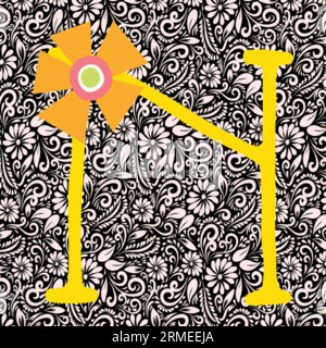 Alphabet Letter N, Alphabet Letter Design, Alphabet Letter Illustration, Letzte Kunst, Buchstabenillustration, Alphabetvektor, Schriftartvektor Stock Vektor