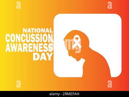 Nationaler Tag Des Gehirnerschütterungsbewusstseins. Gesundheitskonzept. Vorlage für Hintergrund, Banner, Karte, Poster mit Textbeschriftung. Stock Vektor