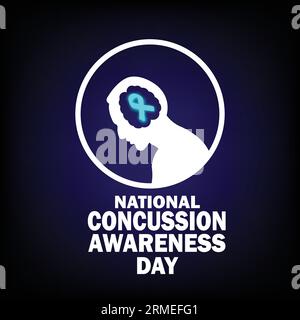 Nationale Illustration Des Vektorschemas Für Den Tag Der Gehirnerschütterung. Geeignet für Grußkarten, Poster und Banner Stock Vektor