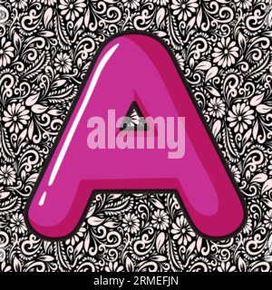 Alphabet Großbuchstabe A , Alphabet Letter Design, Alphabet Letter Illustration, Letzte Kunst, Schrift Illustration, Alphabetvektor, Schriftartvektor Stock Vektor