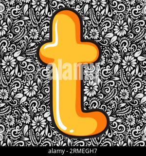 Alphabet Kleinbuchstabe T , Alphabet Letter Design, Alphabet Letter Illustration, Letzte Kunst, Schrift Illustration, Alphabetvektor, Schriftartvektor Stock Vektor