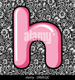 Alphabet Kleinbuchstabe H , Alphabet Letter Design, Alphabet Letter Illustration, Letzte Kunst, Schrift Illustration, Alphabetvektor, Schriftartvektor Stock Vektor