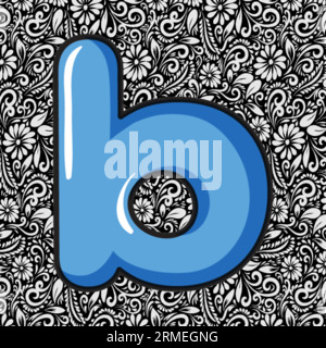 Alphabet Kleinbuchstabe B , Alphabet Letter Design, Alphabet Letter Illustration, Letzte Kunst, Schrift Illustration, Alphabetvektor, Schriftartvektor Stock Vektor