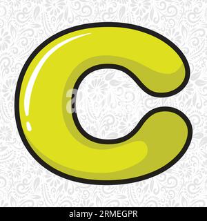 Kleinbuchstabe C , Alphabet Letter Design, Alphabet Letter Illustration, Letzte Kunst, Buchstabenillustration, Alphabetvektor, Schriftartvektor Stock Vektor
