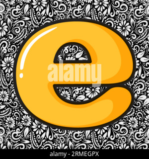 Alphabet Kleinbuchstabe E , Alphabet Letter Design, Alphabet Letter Illustration, Letzte Kunst, Schrift Illustration, Alphabetvektor, Schriftartvektor Stock Vektor