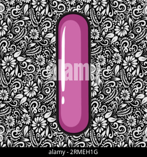 Alphabet Kleinbuchstabe L , Alphabet Letter Design, Alphabet Letter Illustration, Letzte Kunst, Schrift Illustration, Alphabetvektor, Schriftartvektor Stock Vektor