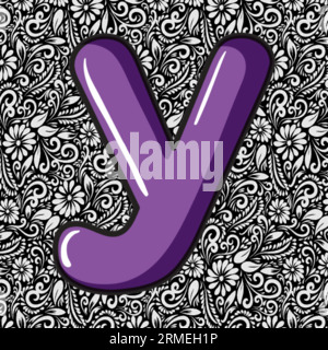 Alphabet Kleinbuchstabe Y , Alphabet Letter Design, Alphabet Letter Illustration, Letzte Kunst, Schrift Illustration, Alphabetvektor, Schriftartvektor Stock Vektor