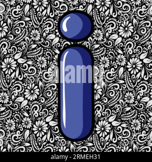 Alphabet Kleinbuchstabe I , Alphabet Letter Design, Alphabet Letter Illustration, Letzte Kunst, Buchstabenillustration, Alphabetvektor, Schriftartvektor Stock Vektor