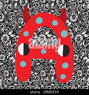 Alphabet Letter A, Alphabet Letter Design, Alphabet Letter Illustration, Letzte Kunst, Buchstabenillustration, Alphabetvektor, Schriftartvektor Stock Vektor