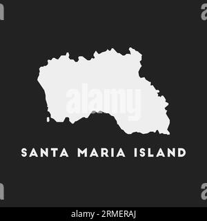 Symbol der Insel Santa Maria. Karte auf dunklem Hintergrund. Stilvolle Santa Maria Island Karte mit Namen. Vektorillustration. Stock Vektor