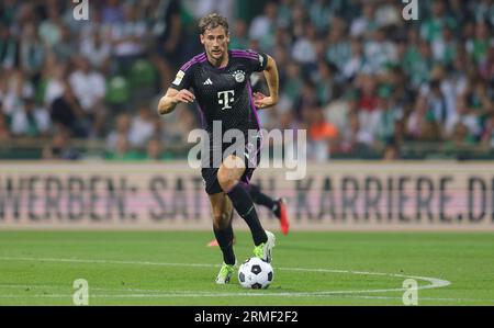 Bremen, Deutschland. August 2023. firo : 18.08.2023 1.Bundesliga Erstligasaison 2023/24 SV Werder Bremen - FCB FC Bayern München München München . Single Action Leon Goretzka, Bavaria Credit: dpa/Alamy Live News Stockfoto