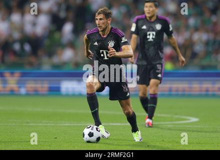 Bremen, Deutschland. August 2023. firo : 18.08.2023 1.Bundesliga Erstligasaison 2023/24 SV Werder Bremen - FCB FC Bayern München München München . Single Action Leon Goretzka, Bavaria Credit: dpa/Alamy Live News Stockfoto