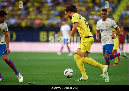 Villareal, Spanien. 27. August 2023. Brereton Diaz von Villarreal CF in der Regular Season Runde 3 der La Liga EA Sport zwischen Villareal CF und FC Barcelona im Ceramica Stadion. Villareal CF 3 : 4 FC Barcelona. Quelle: SOPA Images Limited/Alamy Live News Stockfoto