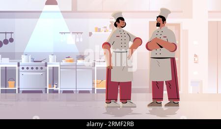 Mann Frau professionelle Restaurant Küchenchefs oder Bäcker in Uniform Lebensmittelindustrie Arbeiter Happy Labor Day Feier Konzept moderne Küche Stock Vektor