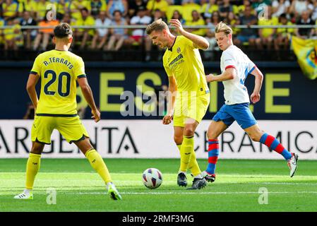 Alexander Sorloth von Villarreal während des spanischen Meisterschafts-Fußballspiels La Liga zwischen Villarreal CF und FC Barcelona am 27. August 2023 im Estadio de la Ceramica in Villarreal, Spanien Stockfoto