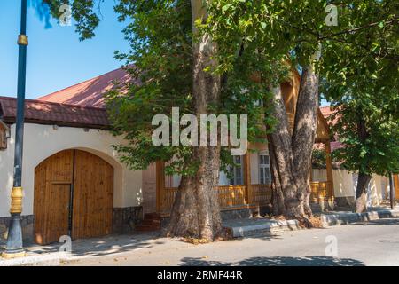 Alte Häuser der Deutschen in der GoyGol-Stadt Westaserbaidschan Stockfoto