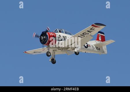 ESKISEHIR, TURKIYE - 18. SEPTEMBER 2022: M.S.O Air and Space Museum North American T-28B Trojan (200-425) Ausstellung in Sivrihisar SHG Airshow Stockfoto