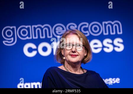 Bundesfamilienministerin Lisa Paus besucht die Gamescom am 24. August 2023 in Köln. Copyright: Leon Kuegeler/photothek.de Stockfoto