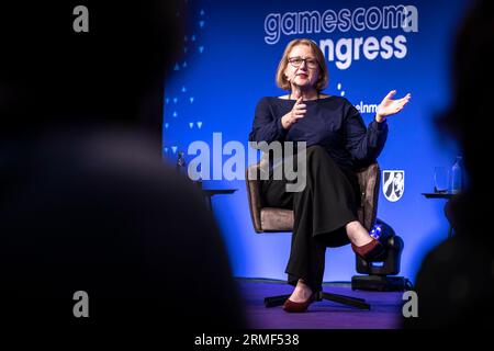 Bundesfamilienministerin Lisa Paus besucht die Gamescom am 24. August 2023 in Köln. Copyright: Leon Kuegeler/photothek.de Stockfoto