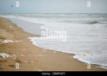 Sandstrand in Egmond aan zee in der Nähe von Alkmaar, Nordholland, Niederlande Stockfoto