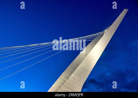 Die Ennio Flaiano-Brücke bei Nacht, Pescara, Italien Stockfoto