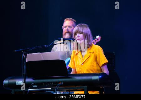 Beth Orton spielt die Mountain Stage beim Green man Festival in Wales, Großbritannien, August 2023. Foto: Rob Watkins Stockfoto