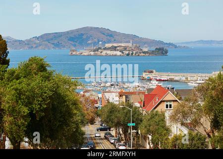 Malerischer Blick vom russischen Hügel in San Francisco, Kalifornien, USA Stockfoto