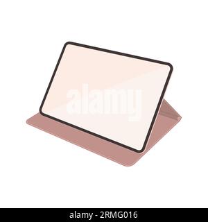 Realistischer Tablet-Computer isoliert auf weißem Hintergrund Stock Vektor