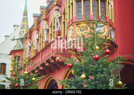 Straßenweihnachtsdekoration in Freiburg im Breisgau Stockfoto