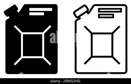 Symbole für Kanister eingestellt. Symbol Kraftstofftank. Vektorillustration isoliert auf weißem Hintergrund Stock Vektor