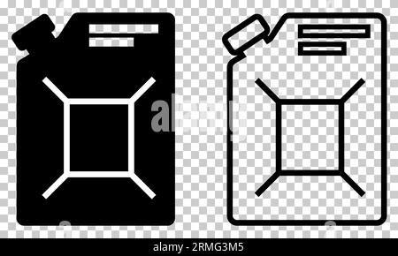 Symbole für Kanister. Symbol Kraftstofftank. Vektorillustration isoliert auf transparentem Hintergrund Stock Vektor