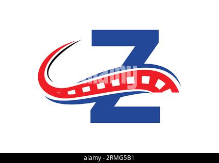 Buchstabe Z mit Straßenlogo Sing. Das kreative Designkonzept für die Instandhaltung und den Bau von Autobahnen. Symbol Für Verkehrszeichen Mit Straßenlogo Stock Vektor