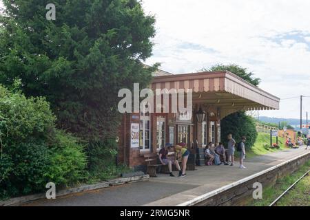 Blue Anchor Bahnhof an der West Somerset Railway Stockfoto