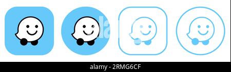 Gruppe von waze-Symbolen. Design kann für Web- und mobile Apps verwendet werden. Vektorillustration Stock Vektor