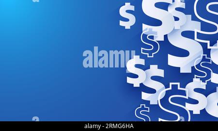 Hintergrund des US-Dollar-Zeichens. Konzept von Geld und Erfolg. Vektorillustration Stock Vektor