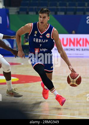 Quezon City, Philippinen. 28. August 2023. Bogdan Bogdanovic aus dem serbischen Basketballteam wird während des FIBA Männer Basketball World Cup 2023-Spiels zwischen Serbien und Puerto Rico im Araneta Coliseum in Quezon City gesehen. Endstand Serbien 94:77 Puerto Rico. Quelle: SOPA Images Limited/Alamy Live News Stockfoto