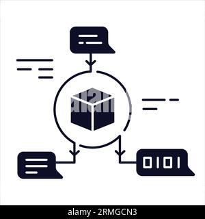 Große Sprachmodellillustration: Künstliche Intelligenz für das natürliche Sprachverständnis. Stock Vektor