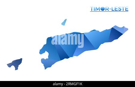Vektor-polygonale Timor-Leste-Karte. Lebhaftes, geometrisches Country in flachem Poly-Stil. Bezaubernde Illustration für Ihre Infografiken. Stock Vektor