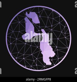 Pig Beach-Symbol. Polygonale Vektorkarte der Insel. Pig Beach-Symbol im geometrischen Stil. Stock Vektor