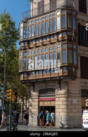 Palma de Mallorca, Spanien; 08. august 2023: Hauptfassade der Konditorei Ca'n Joan de s'Aigo in Palma de Mallorca, Spanien Stockfoto