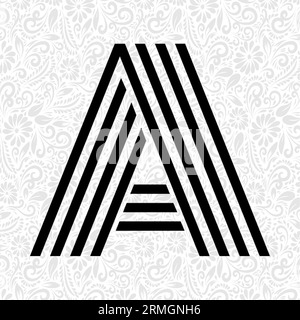 Alphabet Letter A, Alphabet Letter Design, Alphabet Letter Illustration, Letzte Kunst, Buchstabenillustration, Alphabetvektor, Schriftartvektor Stock Vektor