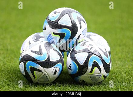 Freiburg, Deutschland. August 2023. firo : 06.08.2023, Fußball, 3. Liga, 3. Bundesliga, Saison 2023/2024, 1. Spieltag, SC Freiburg II - MSV Duisburg 1: 1, Einleger, Allgemein, Feature, Ball, Quelle: dpa/Alamy Live News Stockfoto