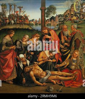 Klage über den toten Christus, Gemälde von Luca Signorelli Stockfoto