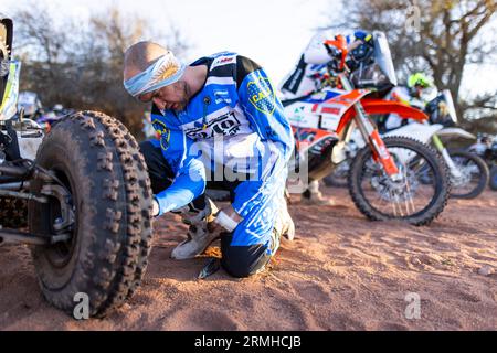 La Rioja, Argentinien. 28. August 2023. ANDUJAR Manuel (arg), Yamaha Raptor 700, FIM W2RC, Portrait während der Phase 1 der Desafio Ruta 40 2023 um La Rioja, 4. Runde der Rallye-RAID-Weltmeisterschaft 2023, am 28. August 2023 in La Rioja, Argentinien - Foto Julien Delfosse/DPPI Credit: DPPI Media/Alamy Live News Stockfoto