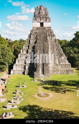 Tempel I, Teil der Ruinen einer antiken Maya-Stadt im archäologischen Park Tikal, Guatemala Stockfoto